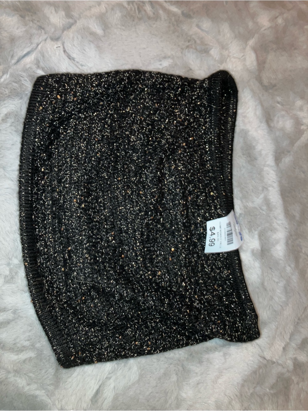 Black Sparkle Knit Pull-On Skirt